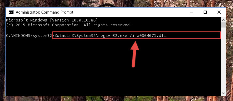 Creating a new registry for the A0004071.dll file