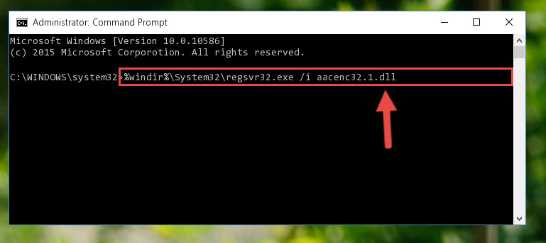 Reregistering the Aacenc32.1.dll file in the system