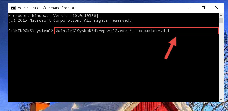 Creating a clean registry for the Accountcom.dll library (for 64 Bit)