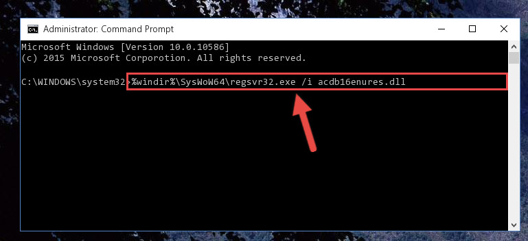 Creating a clean registry for the Acdb16enures.dll file (for 64 Bit)