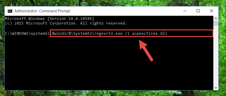 Creating a new registry for the Acpexctlres.dll file