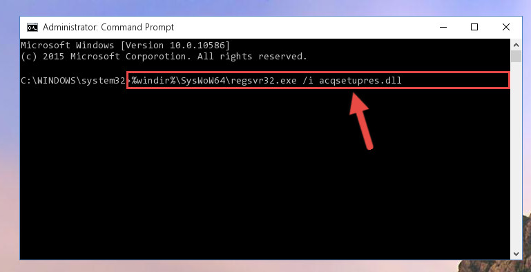 Creating a clean registry for the Acqsetupres.dll library (for 64 Bit)