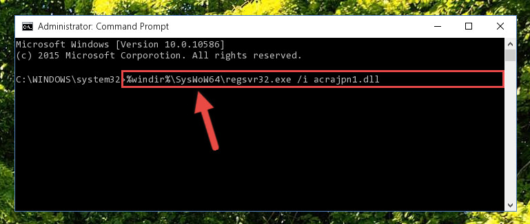 Reregistering the Acrajpn1.dll library in the system (for 64 Bit)