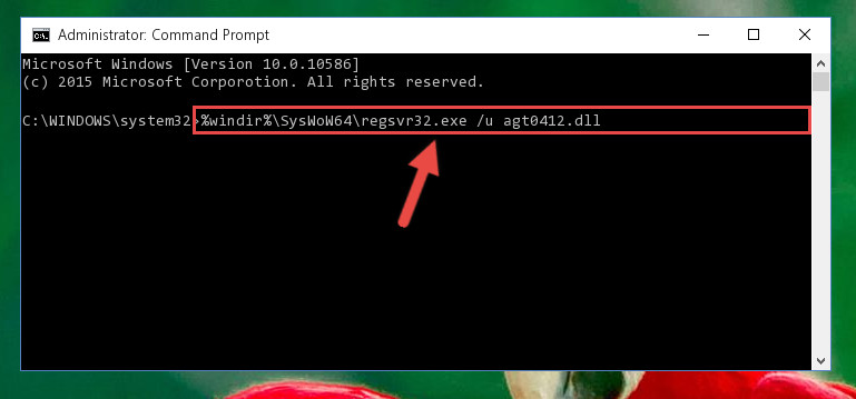 Uninstalling the broken registry of the Agt0412.dll library from the Windows Registry Editor (for 64 Bit)