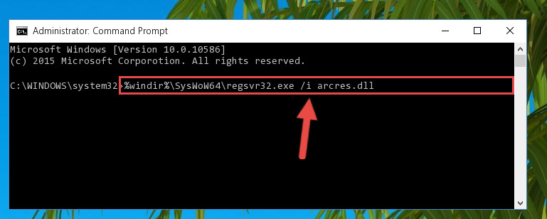 Creating a clean registry for the Arcres.dll library (for 64 Bit)