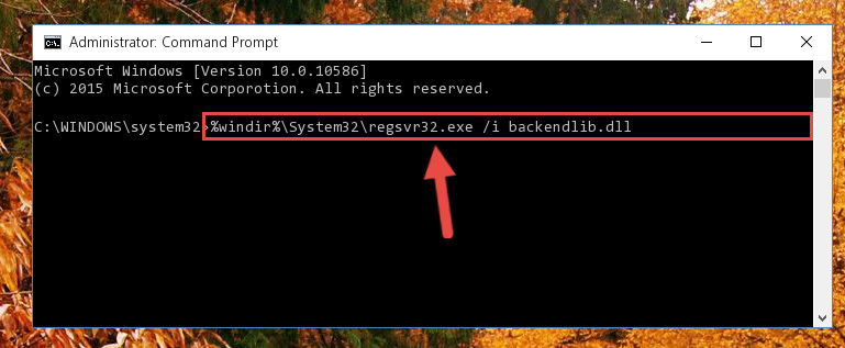 Creating a new registry for the Backendlib.dll file in the Windows Registry Editor