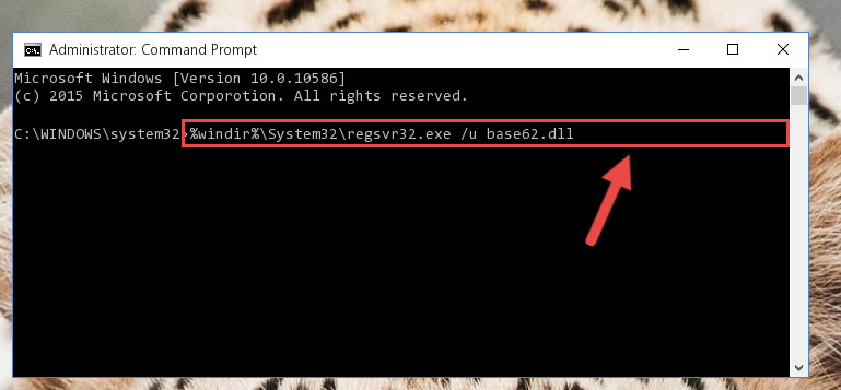 Uninstalling the Base62.dll library from the system registry
