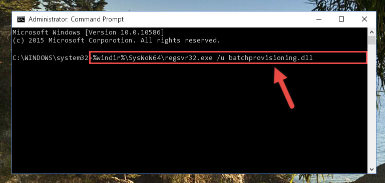 Uninstalling the broken registry of the Batchprovisioning.dll library from the Windows Registry Editor (for 64 Bit)