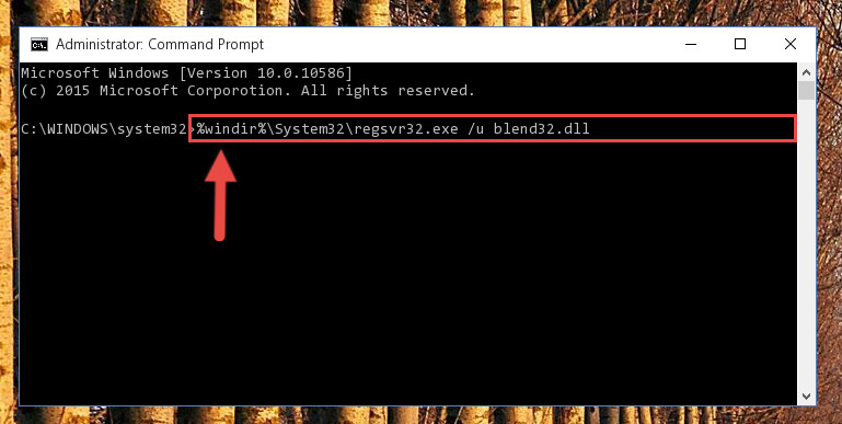 Uninstalling the Blend32.dll file from the system registry
