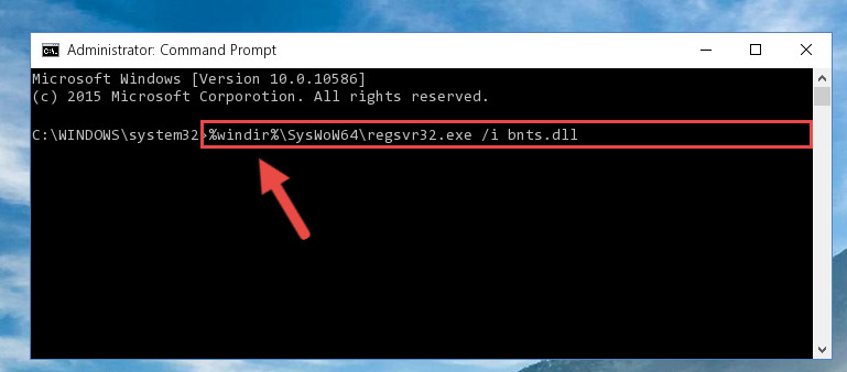 Reregistering the Bnts.dll file in the system (for 64 Bit)