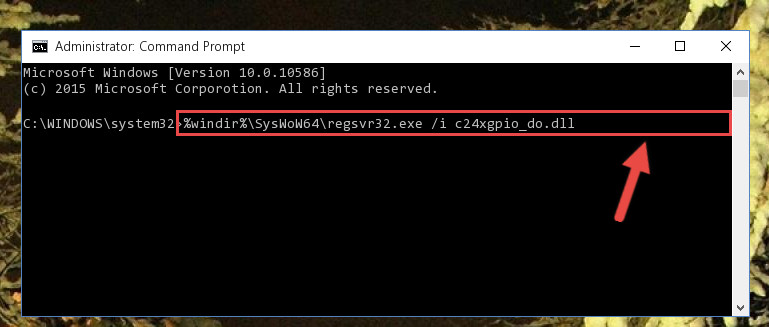 Reregistering the C24xgpio_do.dll file in the system (for 64 Bit)