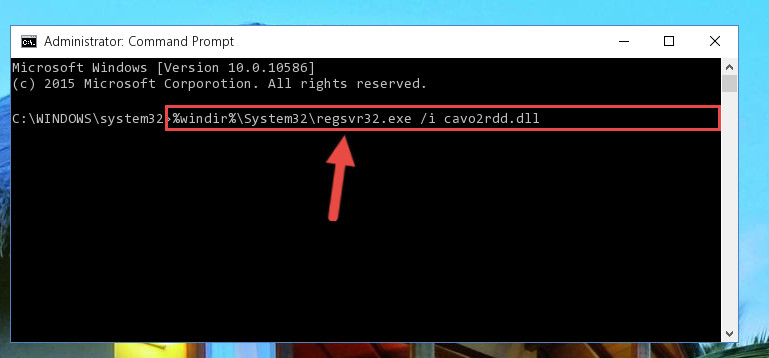 Creating a new registry for the Cavo2rdd.dll file in the Windows Registry Editor