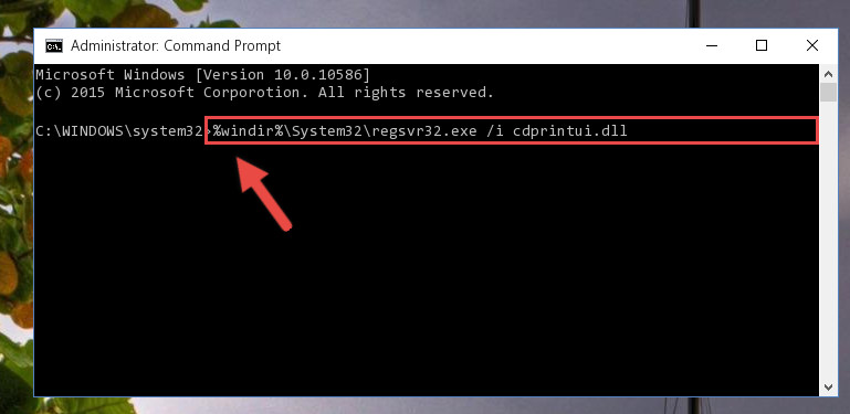 Creating a new registry for the Cdprintui.dll library in the Windows Registry Editor