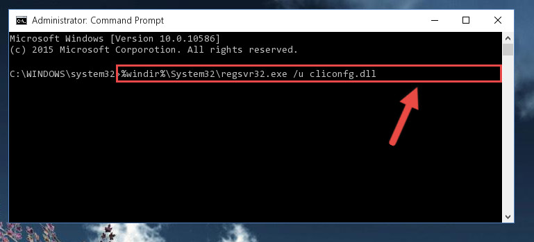 Deleting the Cliconfg.dll file's problematic registry in the Windows Registry Editor