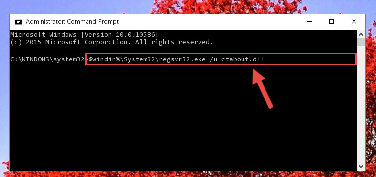 Deleting the Ctabout.dll file's problematic registry in the Windows Registry Editor