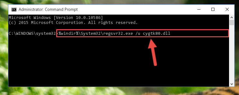 Uninstalling the Cygtk80.dll library from the system registry