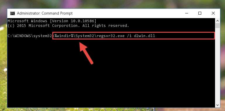 Creating a new registry for the D2win.dll library in the Windows Registry Editor