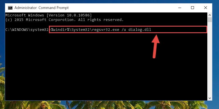 Deleting the damaged registry of the Dialog.dll