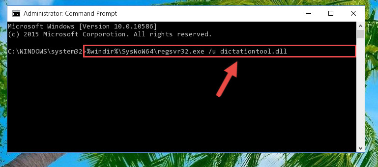 Uninstalling the Dictationtool.dll library's problematic registry from Regedit (for 64 Bit)