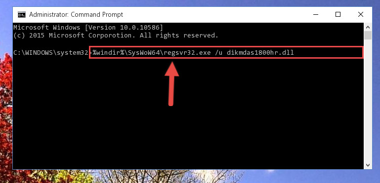 Uninstalling the broken registry of the Dikmdas1800hr.dll library from the Windows Registry Editor (for 64 Bit)