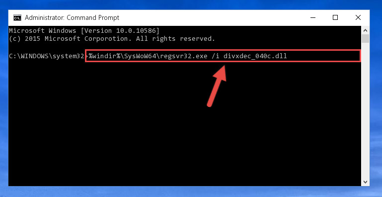 Creating a clean and good registry for the Divxdec_040c.dll library (64 Bit için)