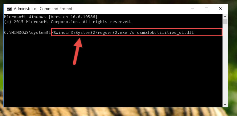 Deleting the Dsmblobutilities_sl.dll file's problematic registry in the Windows Registry Editor