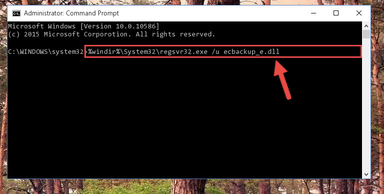 Deleting the Ecbackup_e.dll file's problematic registry in the Windows Registry Editor