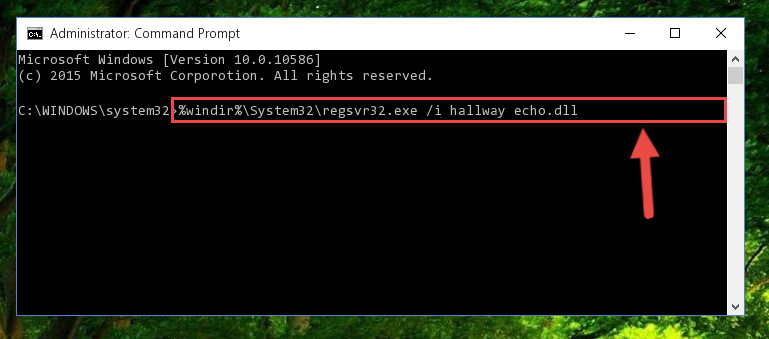 Reregistering the Hallway echo.dll library in the system