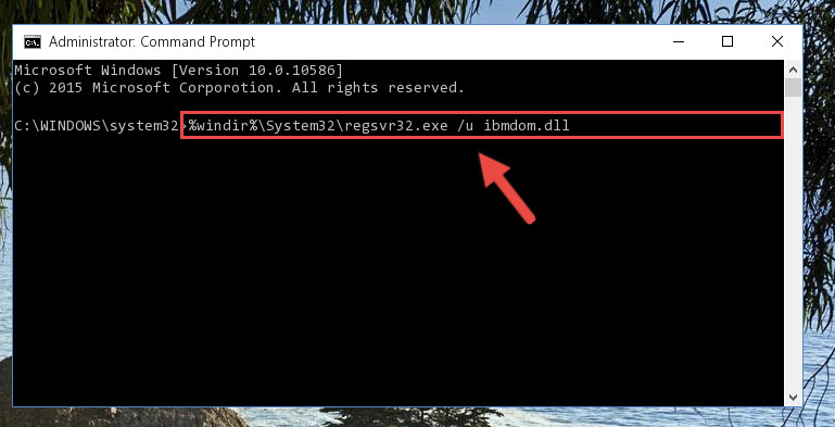 Deleting the damaged registry of the Ibmdom.dll