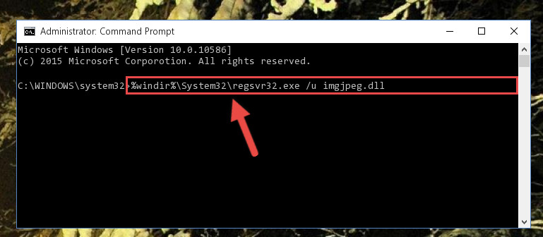 Uninstalling the Imgjpeg.dll file from the system registry