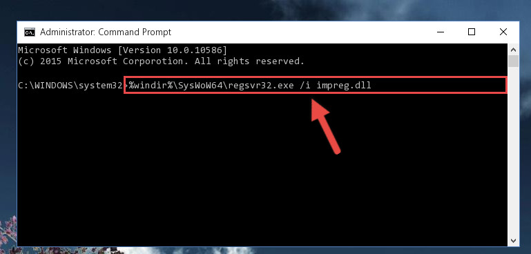 Reregistering the Impreg.dll library in the system (for 64 Bit)