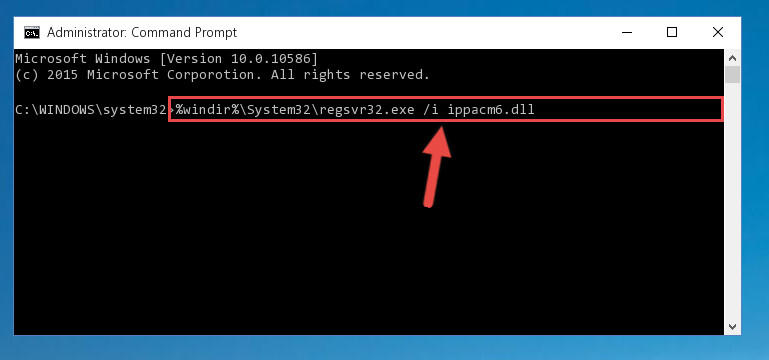 Reregistering the Ippacm6.dll file in the system