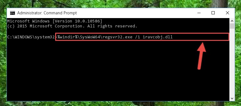 Reregistering the Iravcobj.dll library in the system (for 64 Bit)