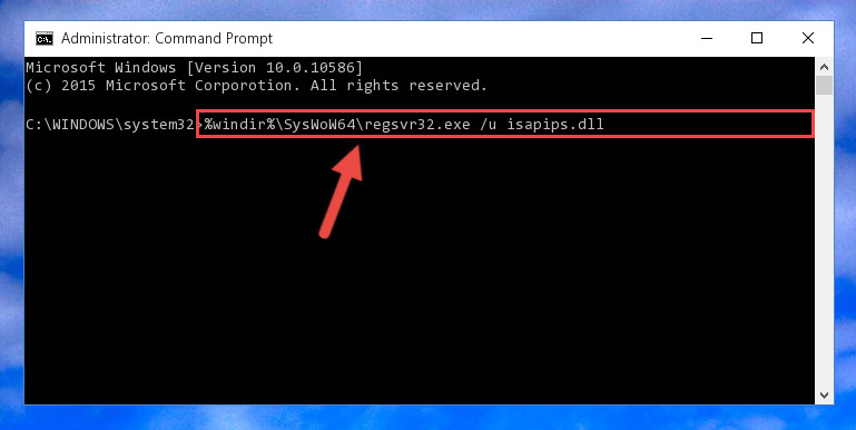 Uninstalling the Isapips.dll file's broken registry from the Registry Editor (for 64 Bit)