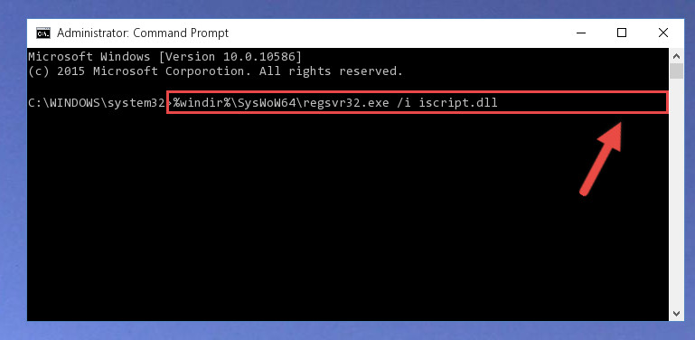 Reregistering the Iscript.dll file in the system (for 64 Bit)