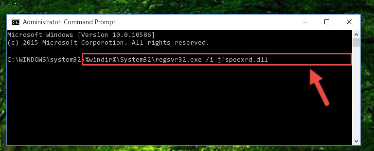 Creating a new registry for the Jfspeexrd.dll library in the Windows Registry Editor