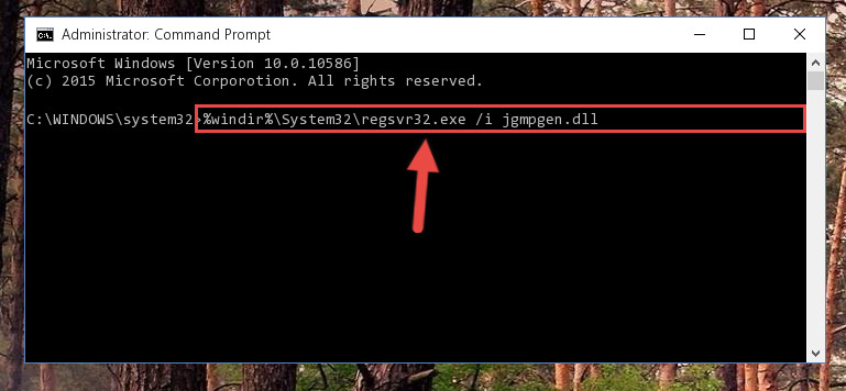 Reregistering the Jgmpgen.dll file in the system