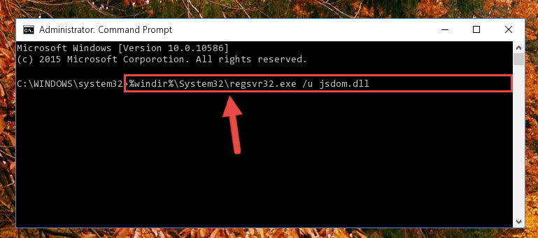 Uninstalling the Jsdom.dll library from the system registry