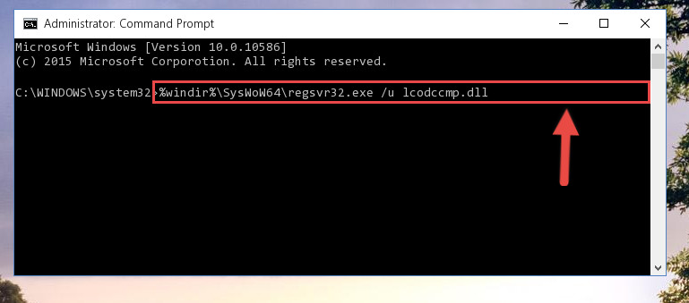 Uninstalling the broken registry of the Lcodccmp.dll file from the Windows Registry Editor (for 64 Bit)