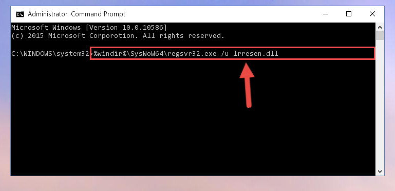 Uninstalling the damaged Lrresen.dll file's registry from the system (for 64 Bit)