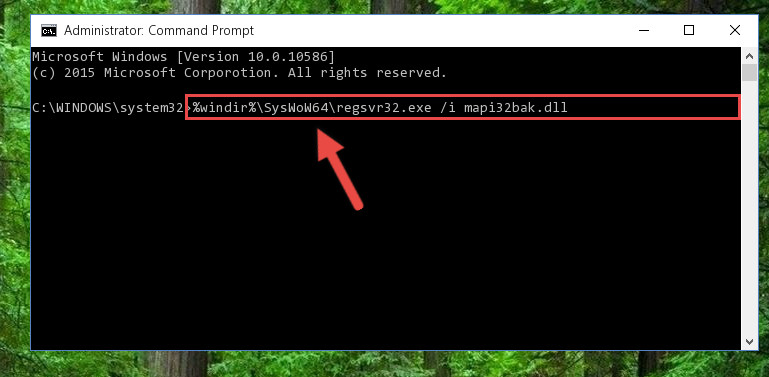 Reregistering the Mapi32bak.dll library in the system (for 64 Bit)