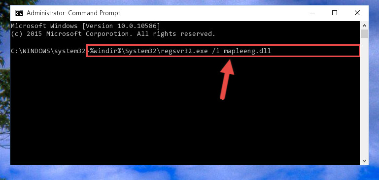 Creating a new registry for the Mapleeng.dll file in the Windows Registry Editor