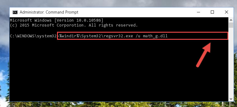 Uninstalling the Math_g.dll file from the system registry