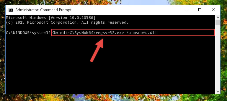 Uninstalling the damaged Mscofd.dll file's registry from the system (for 64 Bit)