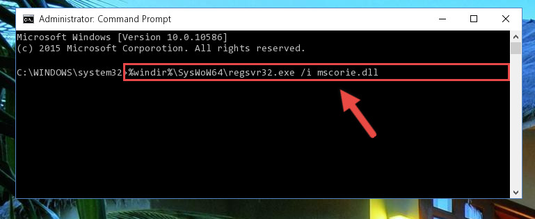 Reregistering the Mscorie.dll file in the system (for 64 Bit)