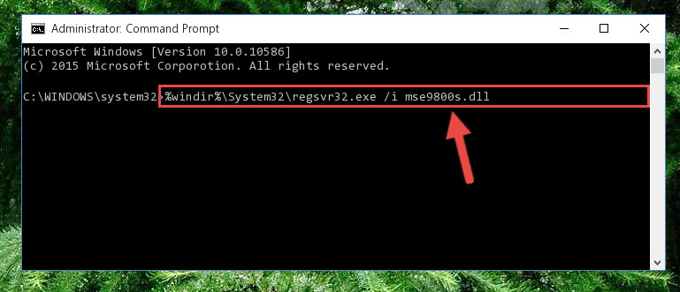Reregistering the Mse9800s.dll library in the system