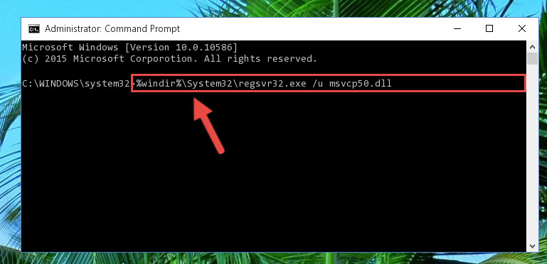 Uninstalling the Msvcp50.dll library from the system registry