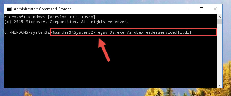 Creating a new registry for the Obexheaderservicedll.dll file