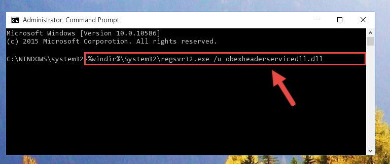 Deleting the Obexheaderservicedll.dll file's problematic registry in the Windows Registry Editor