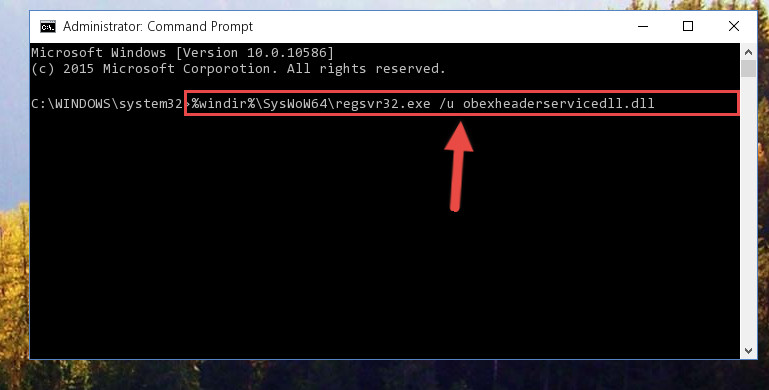 Uninstalling the Obexheaderservicedll.dll file's broken registry from the Registry Editor (for 64 Bit)